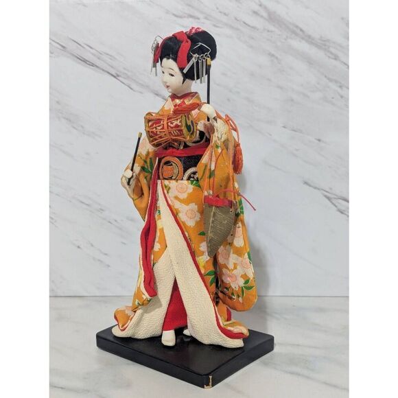 Vintage Japanese Geisha Doll With Fine Accessories Dolls 10" - Picture 3 of 8